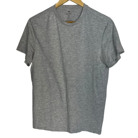 H&M Men's S T-shirt Regular Fit Gray Grey Basic Casual Lounge Classic Neutral - Picture 1 of 4